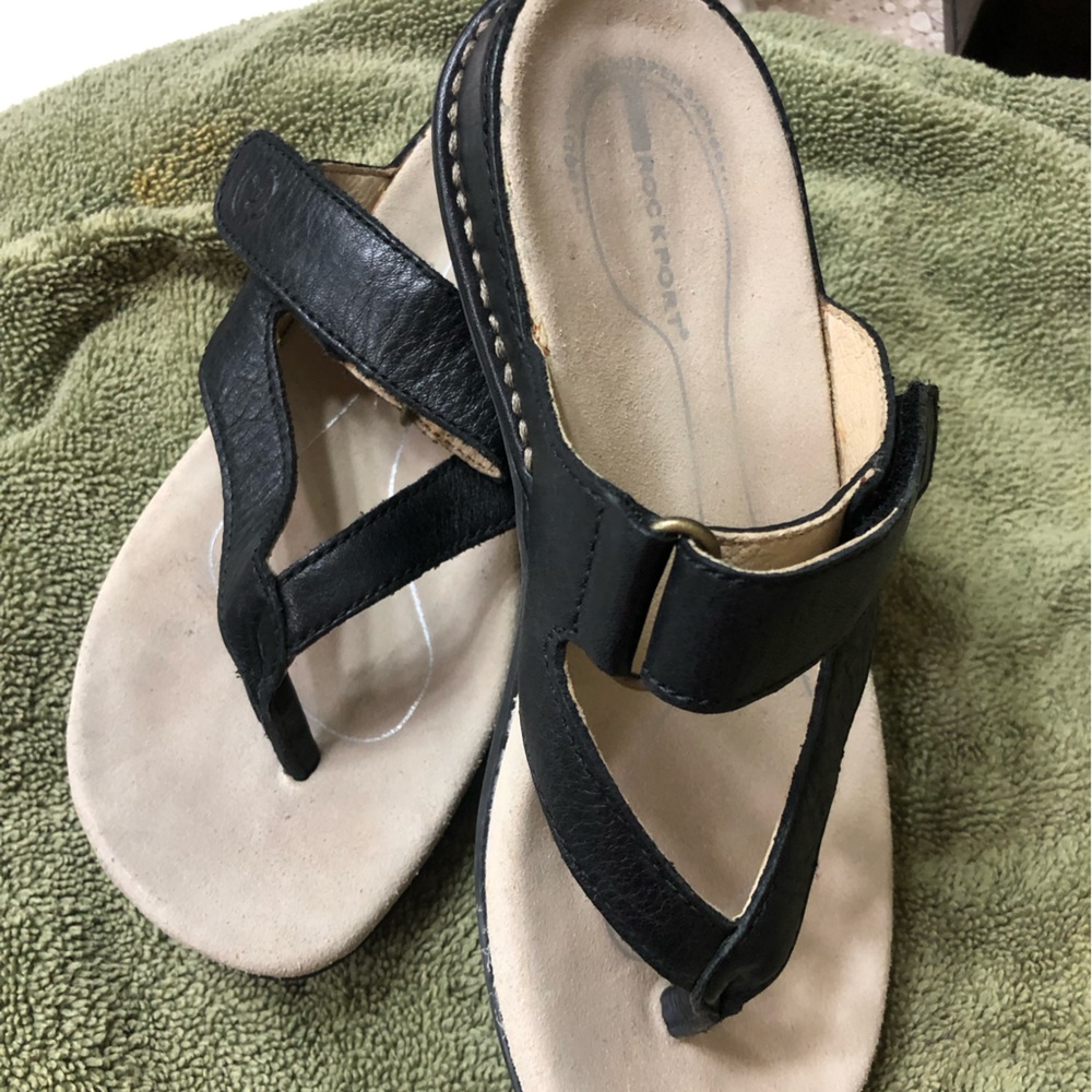 Rockport Womens Sandals, soft black leather